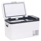 Vidaxl koelbox met handvat en adapter 25 l pp pe zwart en wit
