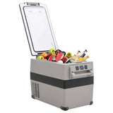 VidaXL Koelbox met handvat en adapter 45 L PP PE zwart en grijs