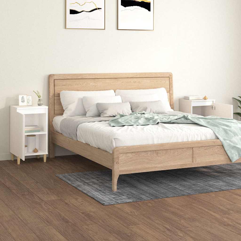 Vidaxl nachtkastjes 2 st 40x35x70 cm bewerkt hout hoogglans wit