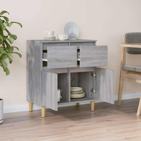 Vidaxl dressoir 60x35x70 cm bewerkt hout grijs sonoma eikenkleurig