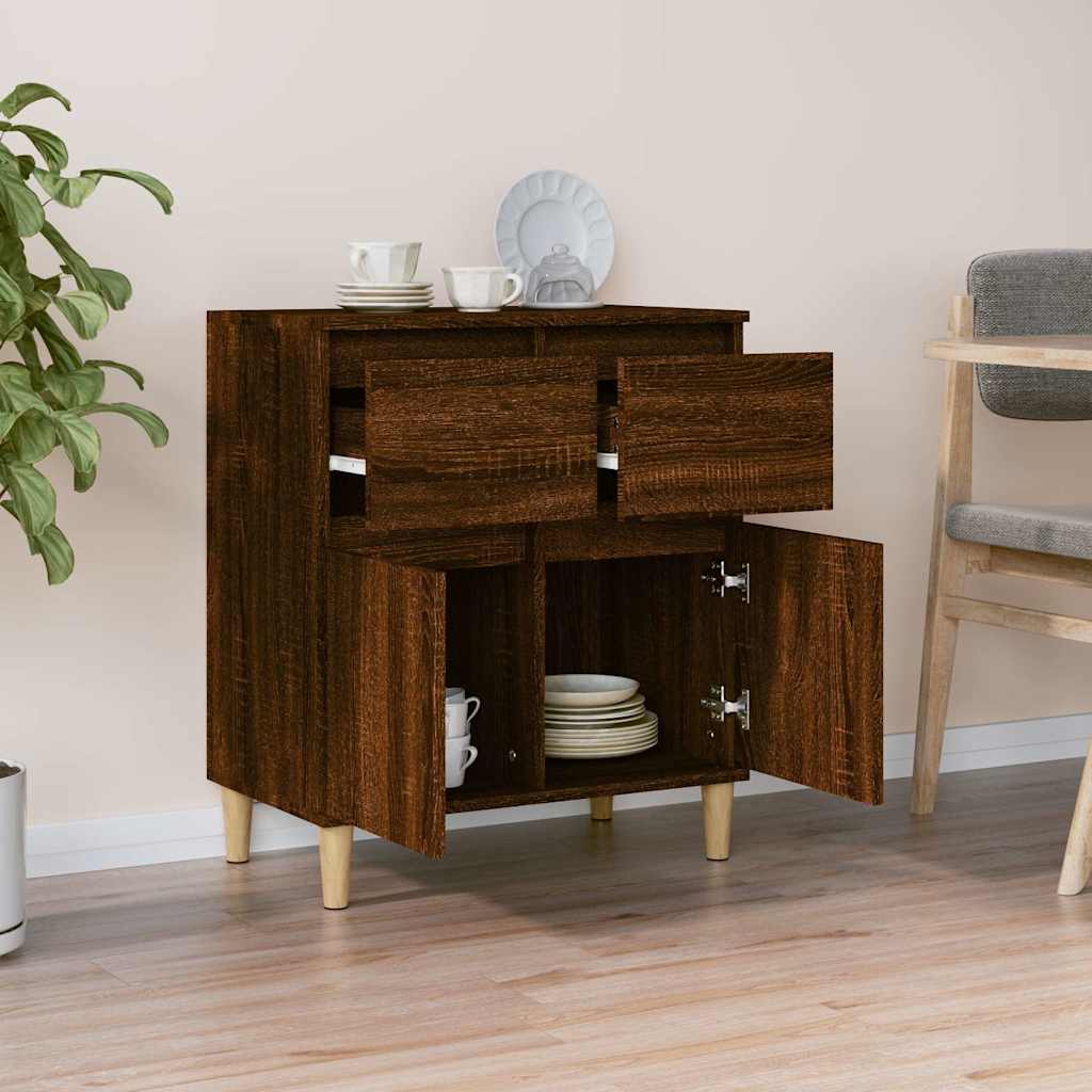 Vidaxl dressoir 60x35x70 cm bewerkt hout bruin eikenkleur