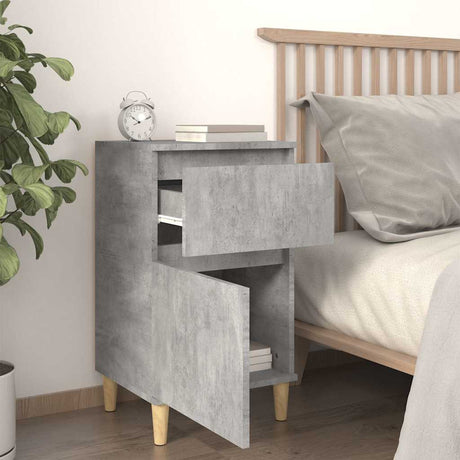 Vidaxl nachtkastje 40x35x70 cm bewerkt hout betongrijs