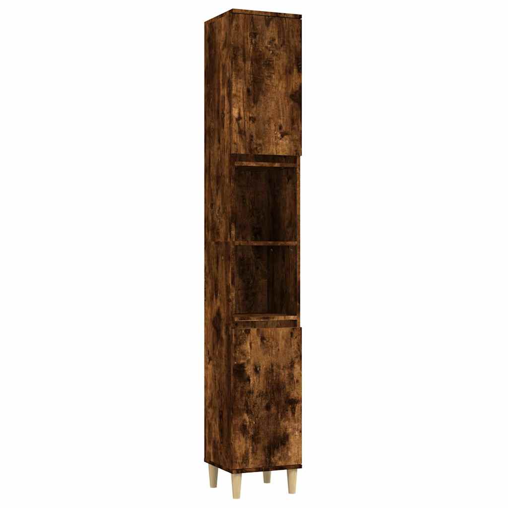 Vidaxl badkamerkast 30x30x190 cm bewerkt hout gerookt eikenkleurig
