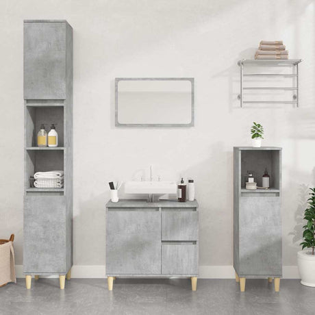 Vidaxl badkamerkast 65x33x60 cm bewerkt hout betongrijs