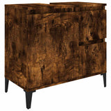 Vidaxl badkamerkast 65x33x60 cm bewerkt hout gerookt eikenkleurig
