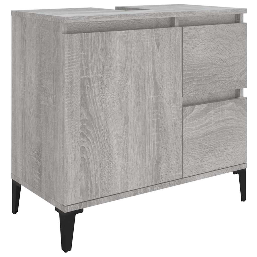 Vidaxl badkamerkast 65x33x60 cm bewerkt hout grijs sonoma eikenkleurig