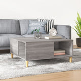 Vidaxl salontafel 80x80x36,5 cm bewerkt hout grijs sonoma eikenkleurig