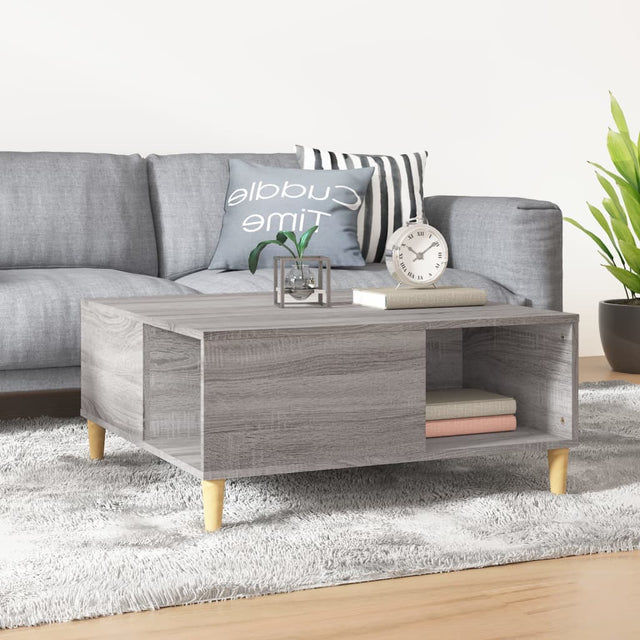 Vidaxl salontafel 80x80x36,5 cm bewerkt hout grijs sonoma eikenkleurig