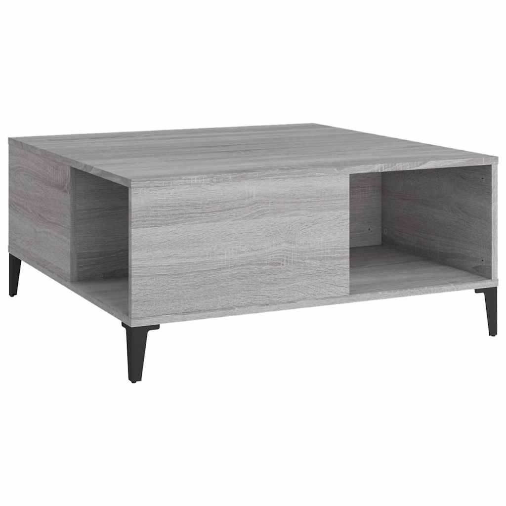 Vidaxl salontafel 80x80x36,5 cm bewerkt hout grijs sonoma eikenkleurig