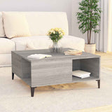Vidaxl salontafel 80x80x36,5 cm bewerkt hout grijs sonoma eikenkleurig