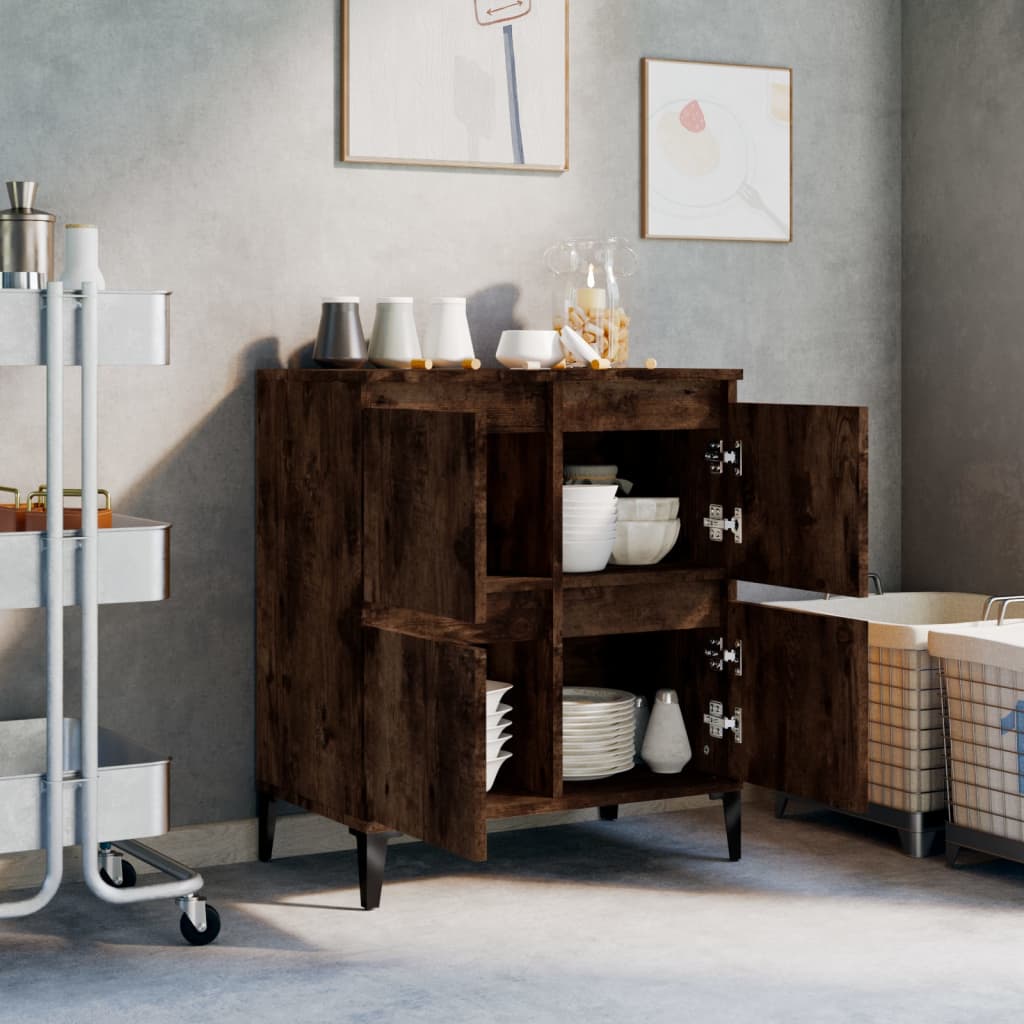 Vidaxl dressoir 60x35x70 cm bewerkt hout gerookt eikenkleurig