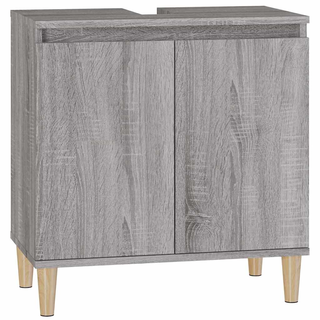 Vidaxl wastafelkast 58x33x60 cm bewerkt hout grijs sonoma eikenkleurig