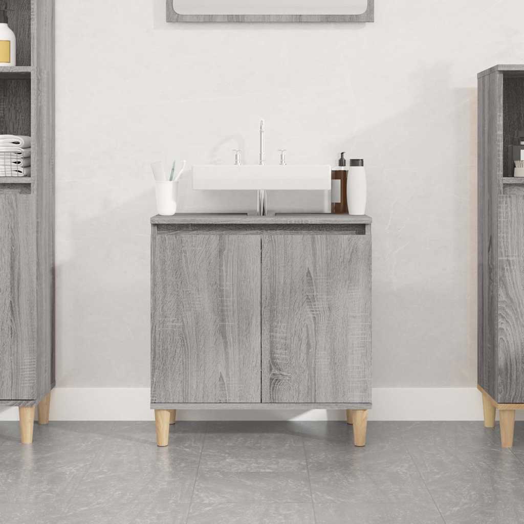 Vidaxl wastafelkast 58x33x60 cm bewerkt hout grijs sonoma eikenkleurig