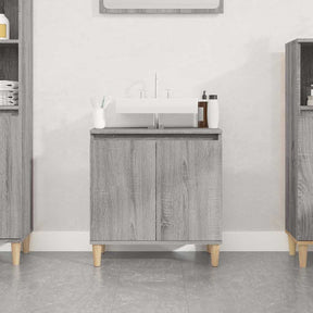 Vidaxl wastafelkast 58x33x60 cm bewerkt hout grijs sonoma eikenkleurig