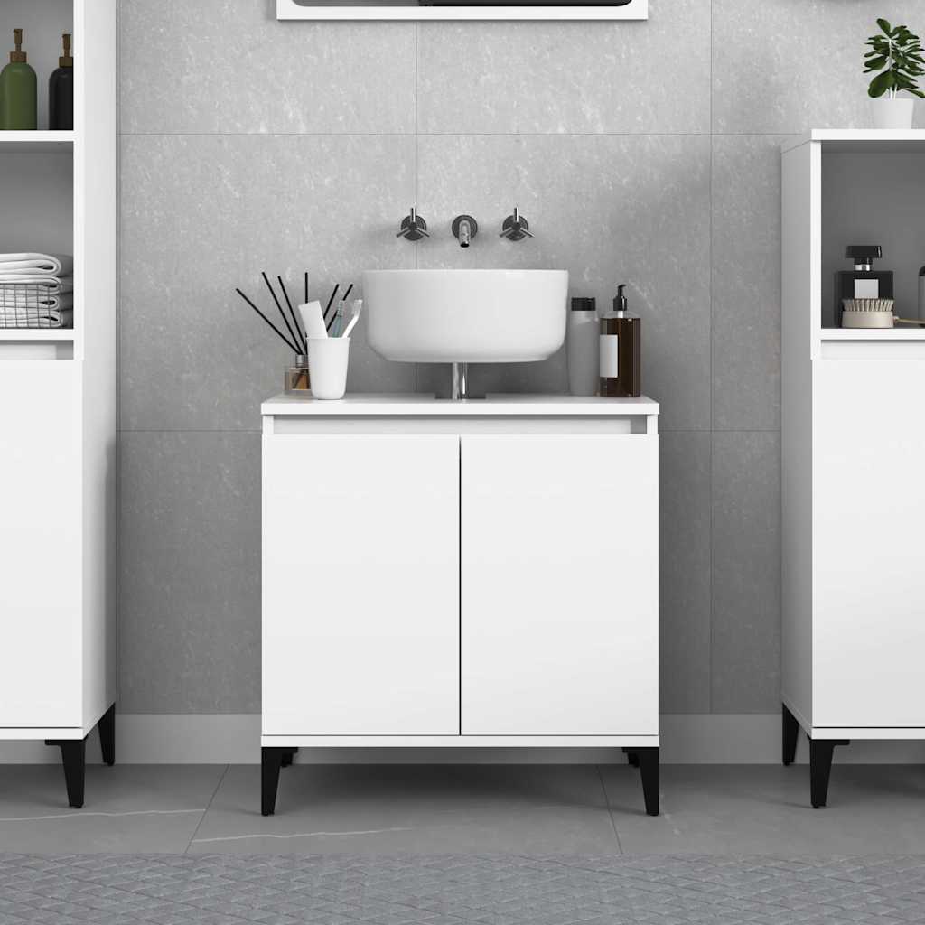 Vidaxl wastafelkast 58x33x60 cm bewerkt hout wit