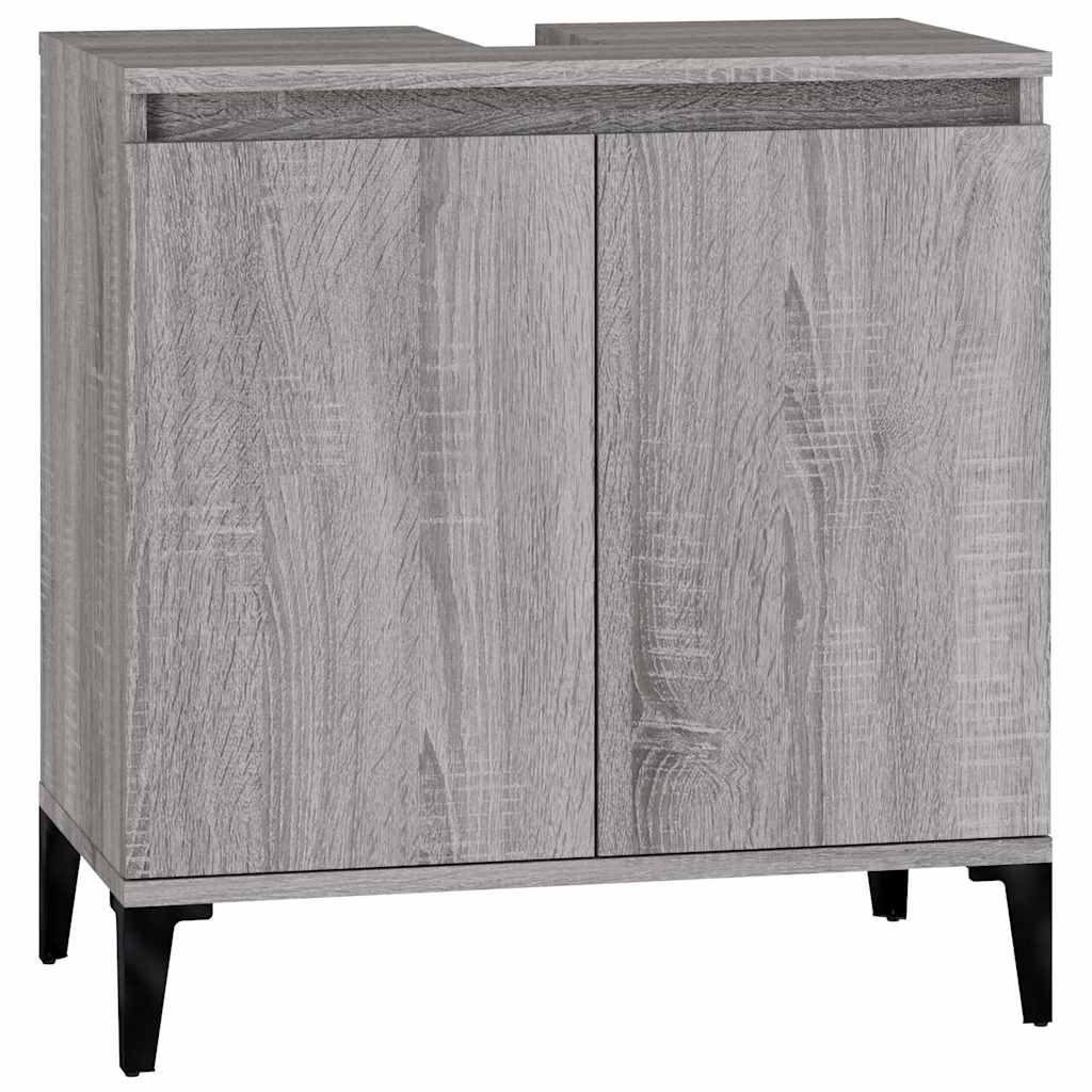 Vidaxl wastafelkast 58x33x60 cm bewerkt hout grijs sonoma eikenkleurig