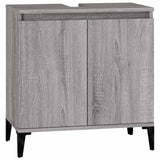 Vidaxl wastafelkast 58x33x60 cm bewerkt hout grijs sonoma eikenkleurig