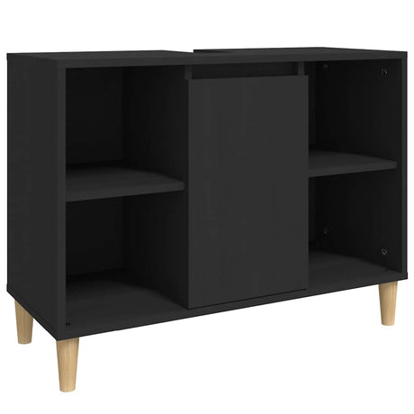 Vidaxl wastafelkast 80x33x60 cm bewerkt hout zwart