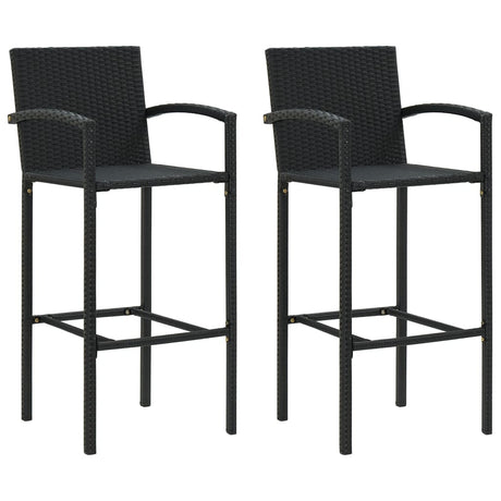 Vidaxl barkrukken 2 st poly rattan zwart