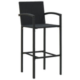 Vidaxl barkrukken 2 st poly rattan zwart