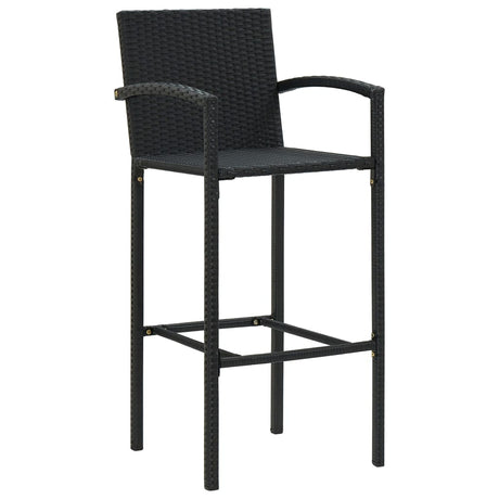 Vidaxl barkrukken 2 st poly rattan zwart