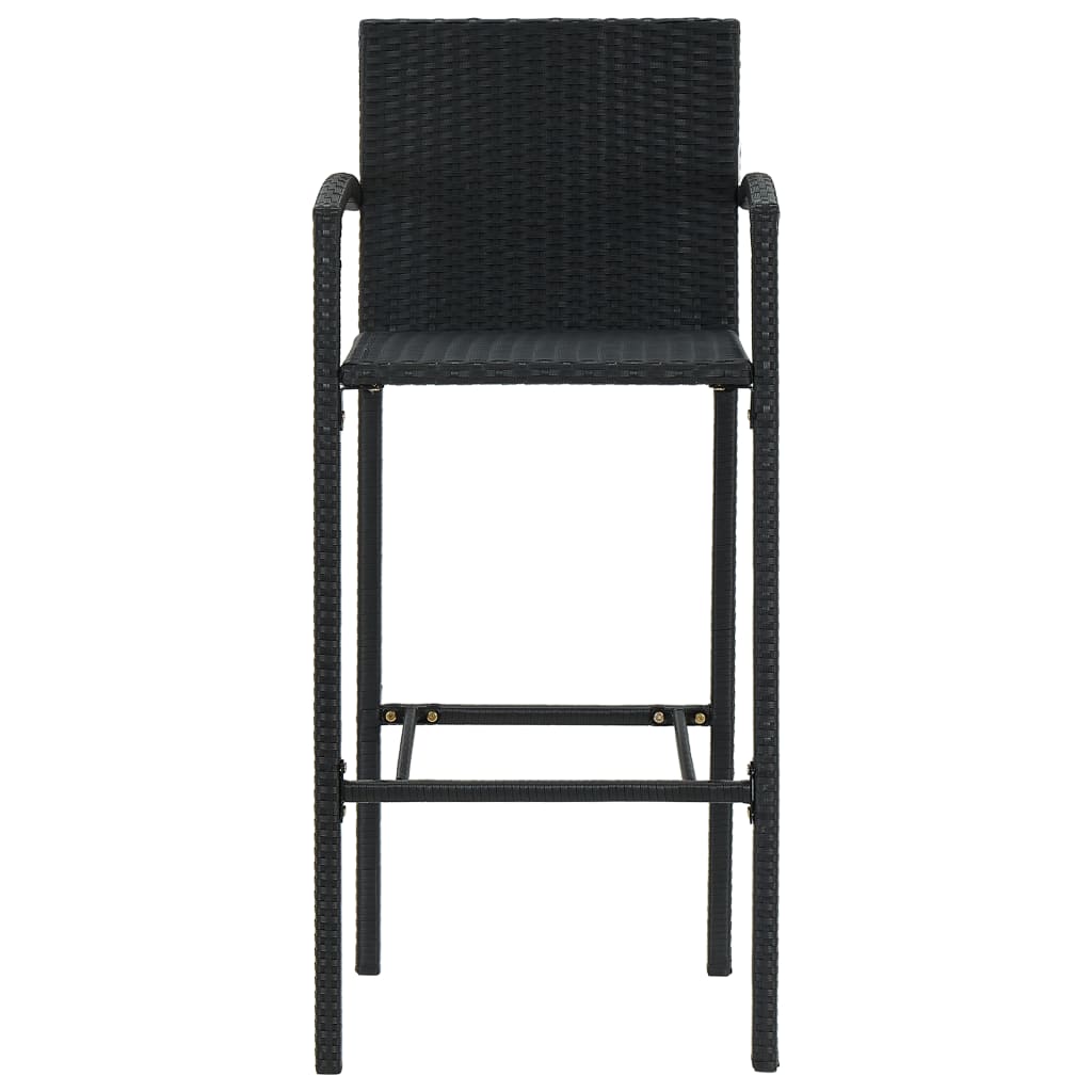 Vidaxl barkrukken 2 st poly rattan zwart