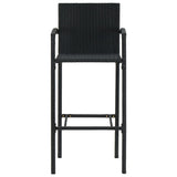 Vidaxl barkrukken 2 st poly rattan zwart