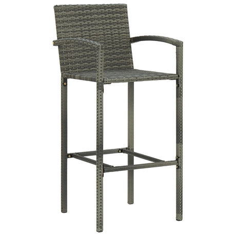 Vidaxl barkrukken 2 st poly rattan grijs