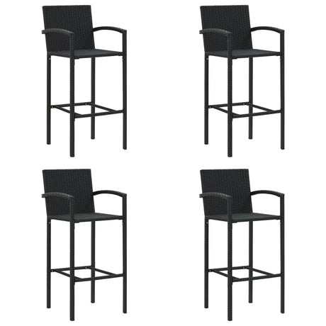 Vidaxl barkrukken 4 st poly rattan zwart