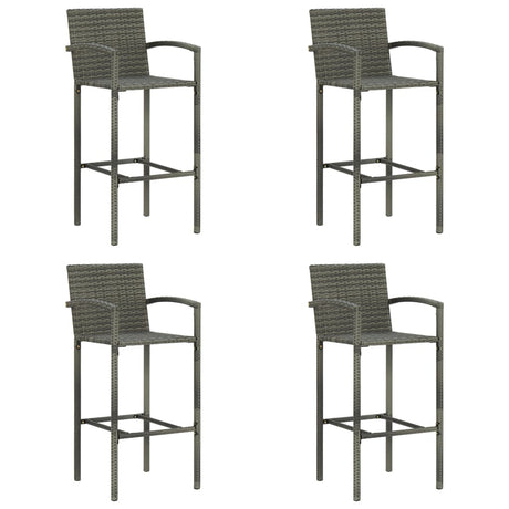 Vidaxl barkrukken 4 st poly rattan grijs
