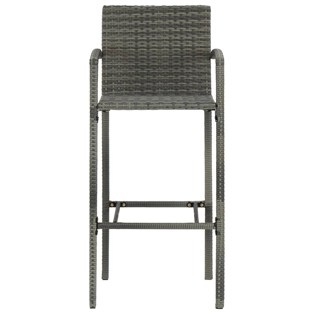 Vidaxl barkrukken 4 st poly rattan grijs