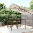 Vidaxl bartafel met glazen blad 180x70x110 cm poly rattan bruin