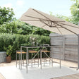 Vidaxl bartafel met glazen blad 180x70x110 cm poly rattan grijs
