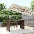 Vidaxl bartafel met glazen blad 185x80x110 cm poly rattan bruin