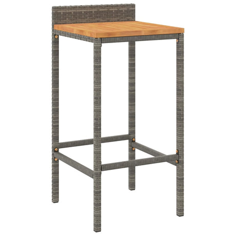 Vidaxl barkrukken 4 st poly rattan en massief acaciahout grijs
