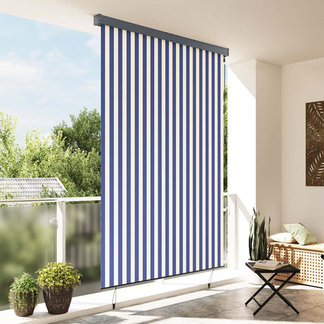 Vidaxl rolgordijn blauw en wit 180 x 250 cm stof en aluminium