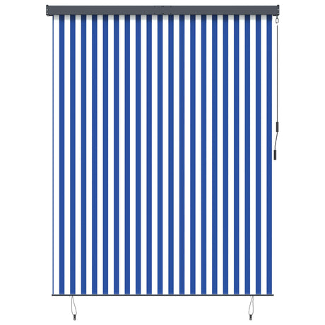 Vidaxl rolgordijn blauw en wit 220 x 250 cm stof en aluminium