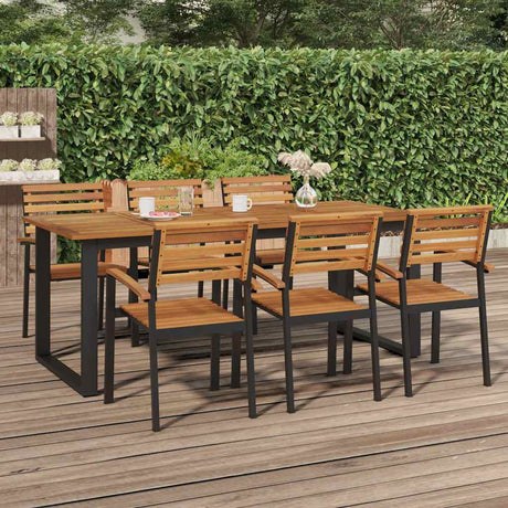 Vidaxl tuintafel met u-vormige poten 200x90x75 cm massief acaciahout
