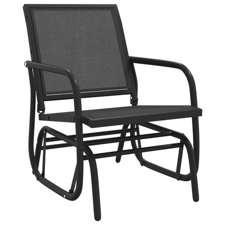 Vidaxl schuifstoel tuin 61x76x87 cm textileen en staal zwart