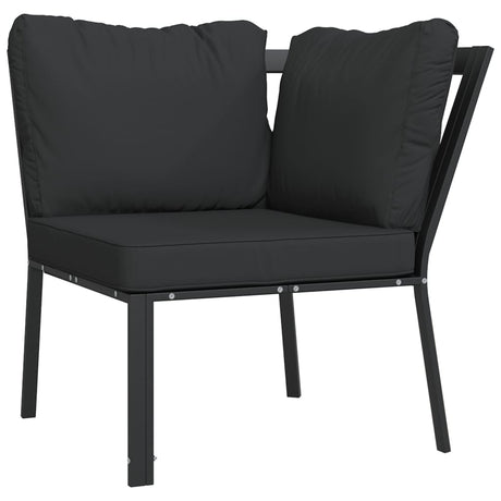 Vidaxl tuinstoel met grijze kussens 76x76x79 cm staal