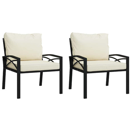 Vidaxl tuinstoelen met zandkleurige kussens 2 st 68x76x79 cm staal