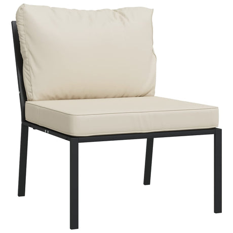 Vidaxl tuinstoelen met zandkleurige kussens 2 st 60x74x79 cm staal