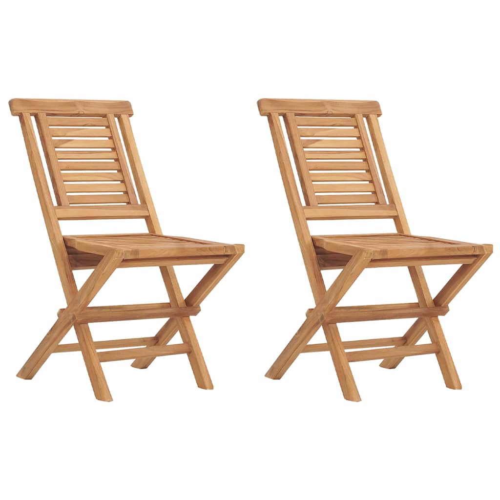 Vidaxl opklapbare stoelen, 2 stuks, 47x63x90 cm, massief teakhout