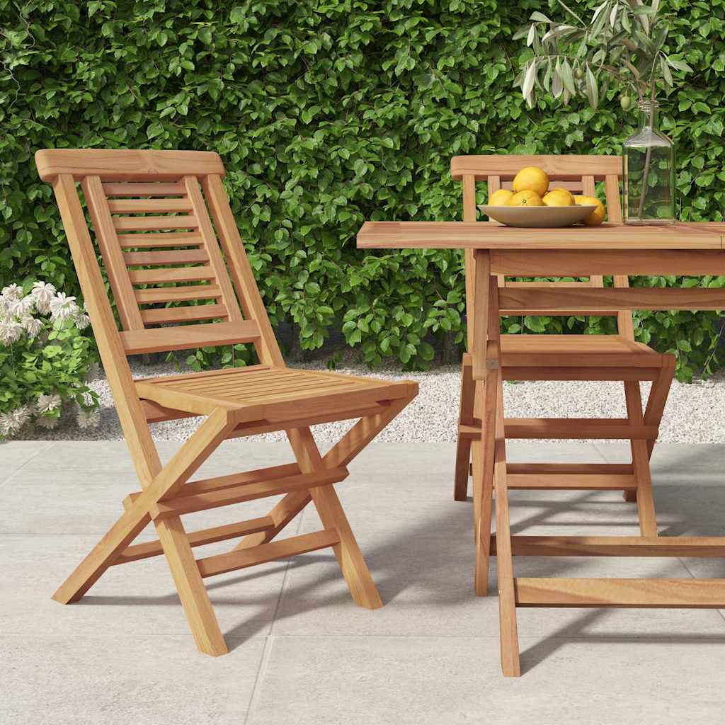 Vidaxl opklapbare stoelen, 2 stuks, 47x63x90 cm, massief teakhout