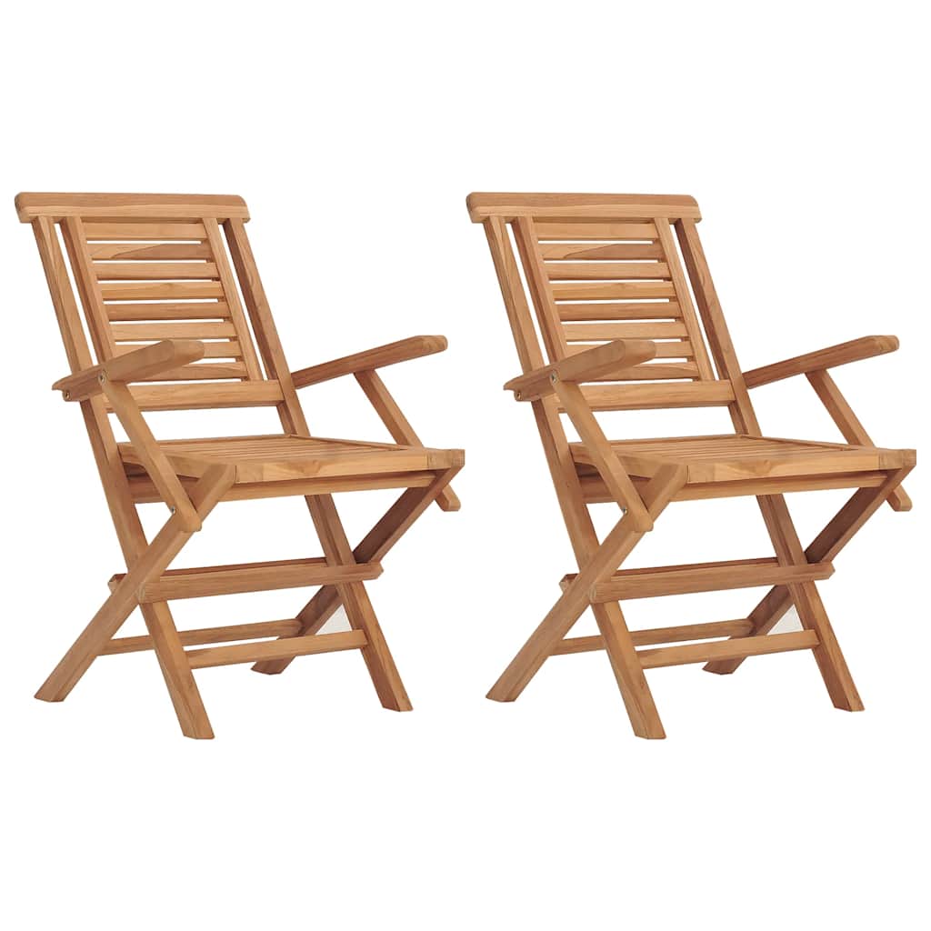 Vidaxl opklapbare stoelen, 2 stuks, 56x63x90 cm, massief teakhout