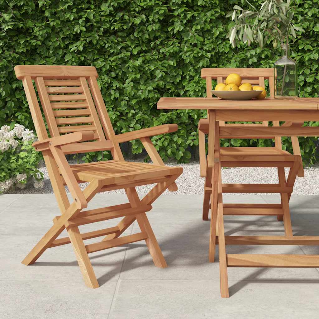 Vidaxl opklapbare stoelen, 2 stuks, 56x63x90 cm, massief teakhout