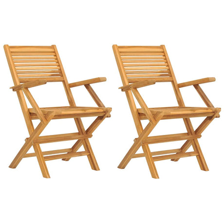 Vidaxl opklapbare stoelen, 2 stuks, 55x62x90 cm, massief teakhout