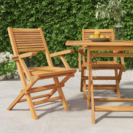 Vidaxl opklapbare stoelen, 2 stuks, 55x62x90 cm, massief teakhout