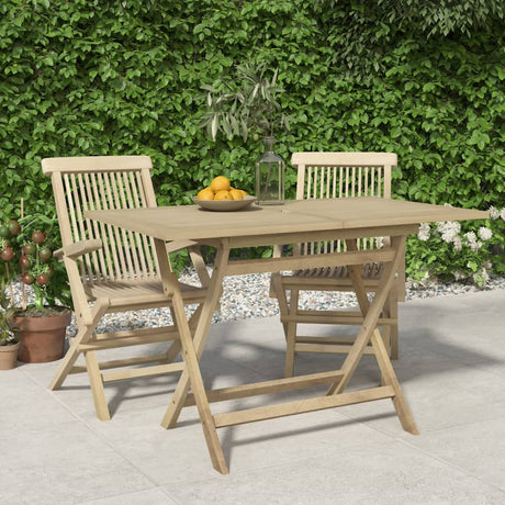 Vidaxl tuintafel inklapbaar 120x70x75 cm massief teakhout grijs