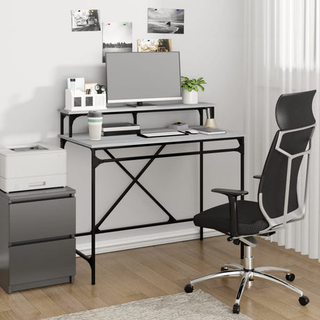 Vidaxl bureau 100x50x90 cm bewerkt hout en ijzer grijs sonoma eiken